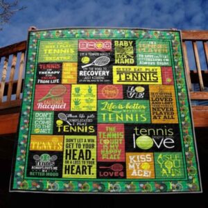 Tennis Court Is My Happy Place Quilt Blanket Aq55  Quilt